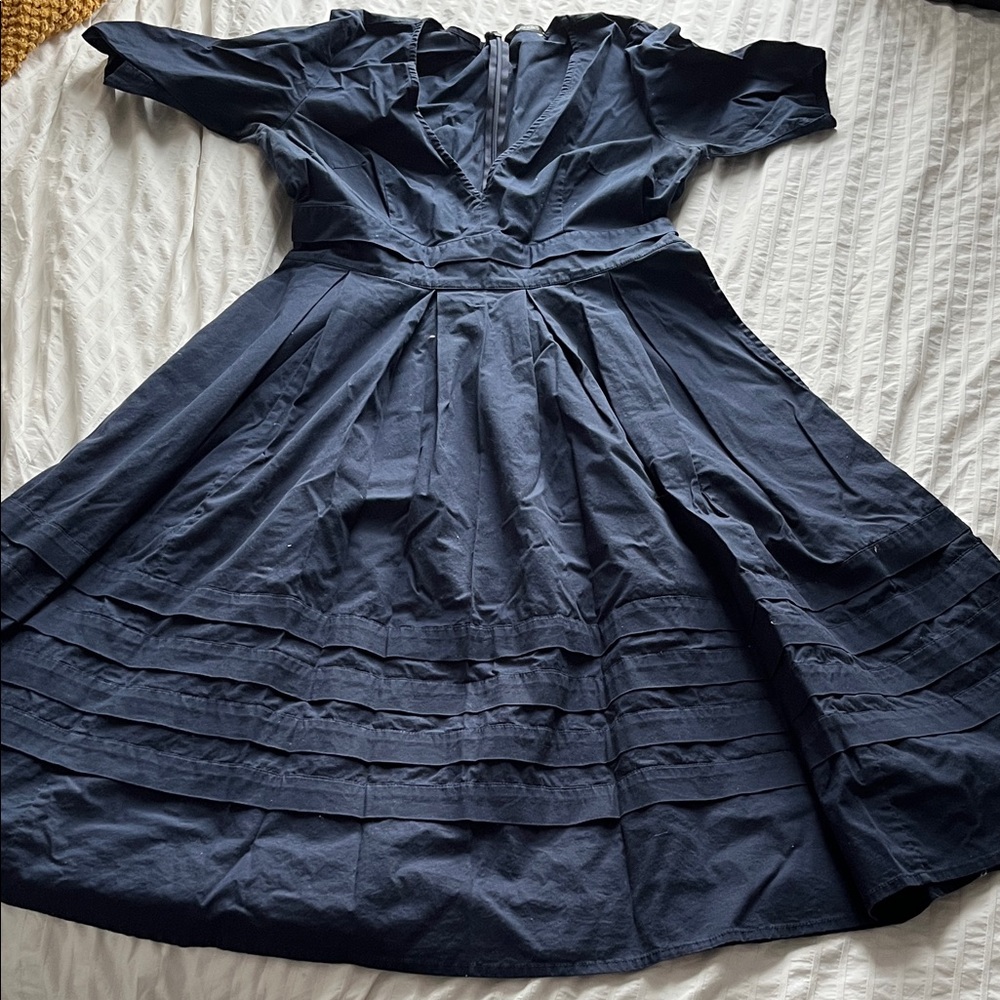 eShakti Midnight Blue Midi Dress